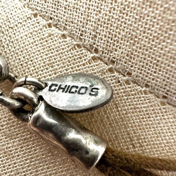 Chico's Luisa blue abalone multi strand statement necklace - Picture 7 of 13